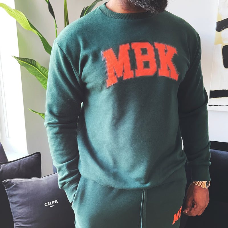 THE "MBK" FOREST GREEN CREWNECK
