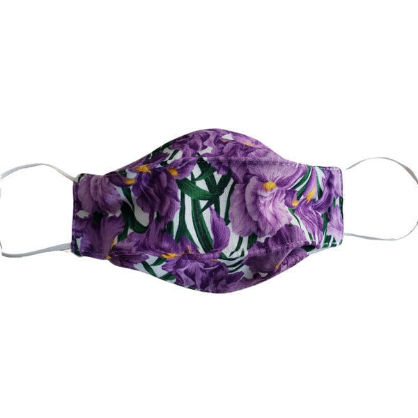 "Purple spring flowers" antimicrobial kids mask