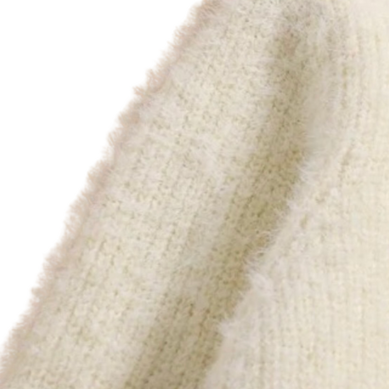 Fuzzy Ivory “Ki” sweater